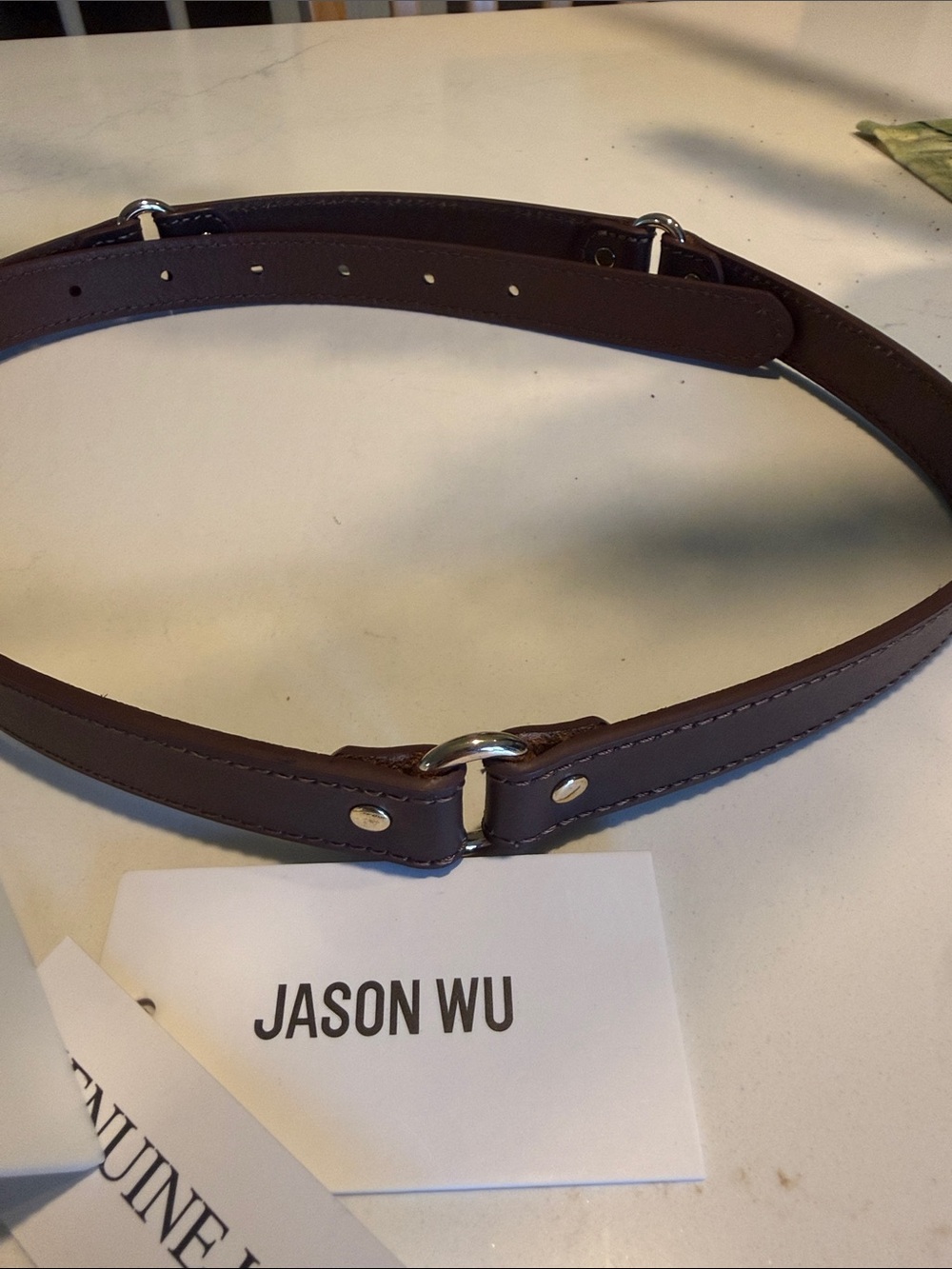 Jason Wu Brown Leather Belt with Gold-Tone Buckle - Picture 4 of 7